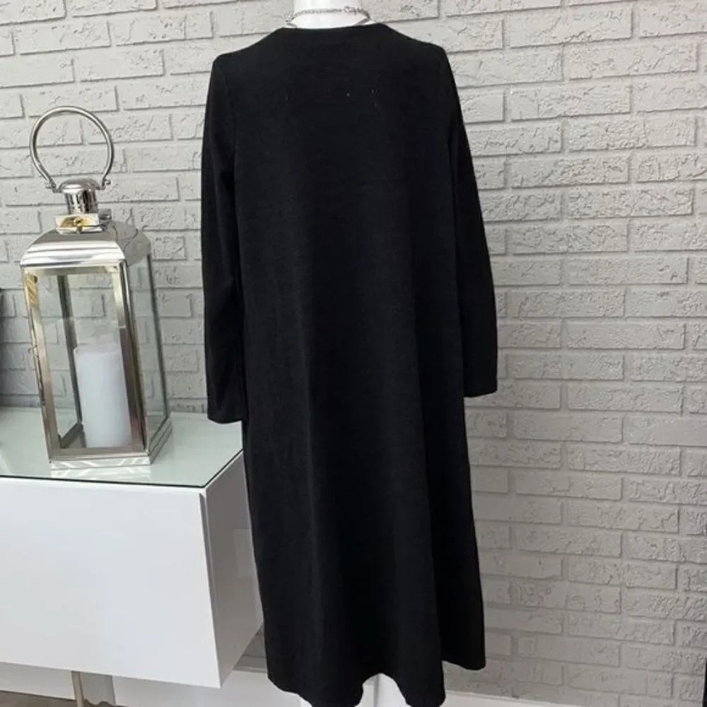 LuLaRoe Sarah Women Black Long Sleeve Open Front Duster Size S